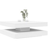 vidaXL Klubska mizica 360-stopinjsko vrtljiva bel 90x90x34,5 cm | Shoptok.si