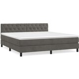  Box spring postelja z vzmetnico temno siva 160x200 cm žamet, (20790370) | Shoptok.si