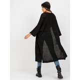 Fashion Hunters Black oversize long openwork cardigan OCH BELLA | shoptok.hr