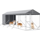  Vanjski kavez za pse s krovom srebrni 2x10x2,5m pocinčani čelik | shoptok.hr