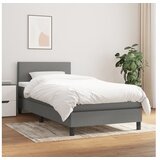  Box spring postelja z vzmetnico temno siva 80x200 cm blago | Shoptok.si