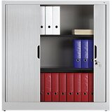 C+P Omara z rolojem, vodoravne žaluzije, VxŠxG 1230 x 1200 x 420 mm, 2 polici, 3 prostori za mape, svetlo siva | Shoptok.si