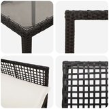  7-dijelni set za blagovanje u vrtu s jastučićima crni poli ratan | shoptok.hr