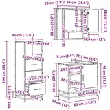 vidaXL Komplet pohištva za kopalnico 3 pcs Črni hrast 65 x 33 x 60 cm | Shoptok.si