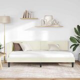  Kutni okvir kreveta Krema 80 x 200 cm Velvet i inženjerski drvo | shoptok.hr