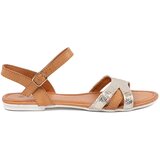 Shelvt Beige glossy sandals | shoptok.hr