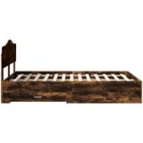 Krevetna konstrukcija s ladicama Dimljeni hrast 120 x 200 cm Smeđa 206 x 123 x 90 cm | shoptok.hr