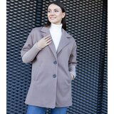 Gemre Dark beige coat with sweater sleeves Sameha | Shoptok.si