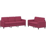  2-dijelni set sofa s jastucima crvena boja vina baršunasti | shoptok.hr