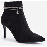 VINCEZA High Heel Boots With Decorative Strap Eco Suede | shoptok.hr