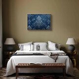  Slika - Retro Ornament Decorative Motif in Worn Blues 60x40 U prirodnom drvenom okviru | shoptok.hr