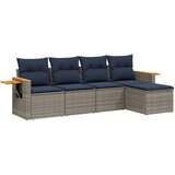  5-dijelni set vrtnih sofa od poliratana s jastucima sivi | Eponuda.com