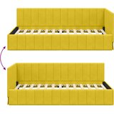  Kutni okvir kreveta s uzglavljem Žuta 90 cm x 190 cm Baršun | shoptok.hr