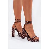 Boto Women's Heeled Sandals with Strap Leopard Fevenne | Shoptok.si