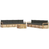 vidaXL Zunanja garnitura za sedenje 9 pcs Bela in antracit Poliester, (5000280570) | Shoptok.si