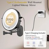 FUNTOUCH stensko LED kozmetično ogledalo 3x/20x z USB | Shoptok.si