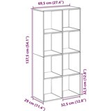 vidaXL Pregrada / regal za knjige boja hrasta 69,5x29x137,5 cm drveni | shoptok.hr