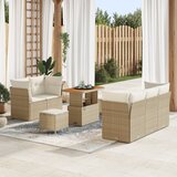 vidaXL 8 komadni vrtni sofa set s jastučićima bež Poly Rattan akacija | shoptok.hr
