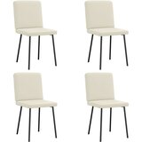  Jedilni stoli 4 kosi krem žamet, (21832329) | Shoptok.si