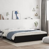 vidaXL Posteljni okvir s predali črn 160x200 cm inženirski les Cene