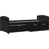 vidaXL Dnevni krevet s 5 ladica bez madraca "IRUN" crni 90x200 cm | shoptok.hr