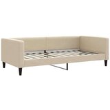  Dnevna postelja z vzmetnico krem 100x200 cm blago | Shoptok.si