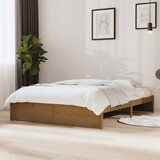 Maison Chic Posteljni okvir - Dvoposteljna postelja - Zakonska postelja medeno rjav iz trdnega lesa 140x190 cm-J14722, (21772174) | Shoptok.si