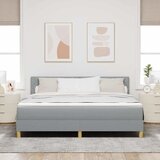 LED Box Spring Krevet Svijetlo siva 180 x 200 cm tkanina | shoptok.hr