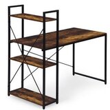 ModernHome TH-SD-7-16 – Radni stol za računalo s 3 police, 120 × 60 cm, loft dizajn, orah/crna | shoptok.hr