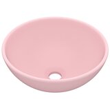  Luksuzni okrugli umivaonik mat ružičasti 32,5 x 14 cm keramički | shoptok.hr