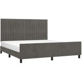 vidaXL Posteljni okvir z vzglavjem temno siv 180x200 cm žamet | Shoptok.si