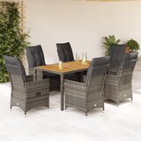 vidaXL 7-dijelni vrtni blagovaonski set sivi od poliratana | shoptok.hr