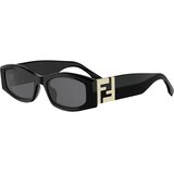 Fendi Forever Black Rectangular Sunglasses ONE SIZE (54) Črna/Siva Cene