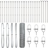 vidaXL Heš Ograda 0.8x50 m Galvanizirani Čelik, Stupovi Ograde 13 kom Ø32 mm 120 cm Galvanizirani Čelik | shoptok.hr