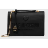 Love Moschino Usnjena torbica črna barva, JC4113PP1LL1000A