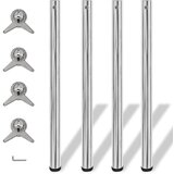 4 Podesive Noge za Stol Boja Krom 870 mm | shoptok.hr