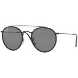 Ray-ban Round Double Bridge RB3647N 002/58 Polarized ONE SIZE (51) Črna/Zelena Cene
