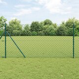 vidaXL verižna ograja set 2 zelena prašno lakirano jeklo 1 x 25 m | Shoptok.si