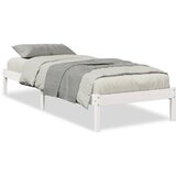 Maison Chic Daljši Posteljni okvir - Dvoposteljna postelja - Zakonska postelja brez vzmetnice bel 100x210 cm borovina, (21695441) | Shoptok.si