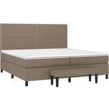 vidaXL Krevet s oprugama i madracem smeđesivi 200x200 cm od tkanine | shoptok.hr