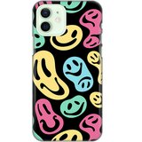  Maska Silikonska Print za iPhone 12 6.1 Black Color Smiles Cene
