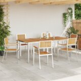 vidaXL 7-delna jedilna garnitura iz trdega tikovega lesa | Shoptok.si
