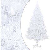  Umjetno osvijetljeno božićno drvce i kuglice bijelo 210 cm PVC | shoptok.hr