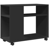  Bočni stolić s kotačima crni 70x35x60 cm konstruirano drvo | shoptok.hr