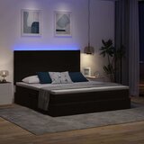  LED krevet za pohranu s madracem Crna 200 x 200 cm Baršun | shoptok.hr