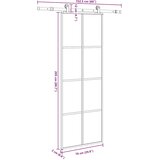  Klizna vrata s priborom 76 x 205 cm od ESG stakla i aluminija | shoptok.hr