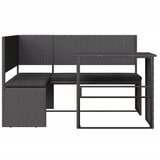  Vrtna sofa L-oblika sa stolom i jastucima crna od poliratana | shoptok.hr