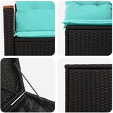  Set sofe 7 kom. Crna i Plava 123 x 62 x 69 cm | shoptok.hr