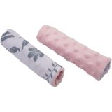 Medi Partners Stroller belt protectors (2 pcs.) cotton + minky – Berry + pink Minky Cene