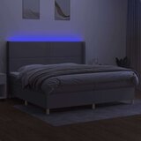  Box spring postelja z vzmetnico LED sv. siva 200x200 cm blago, (20723338) | Shoptok.si